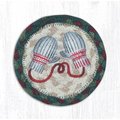 Capitol Importing Co 5 x 5 in. Jute Round Winter Mittens Printed Coaster 31-IC508WM
